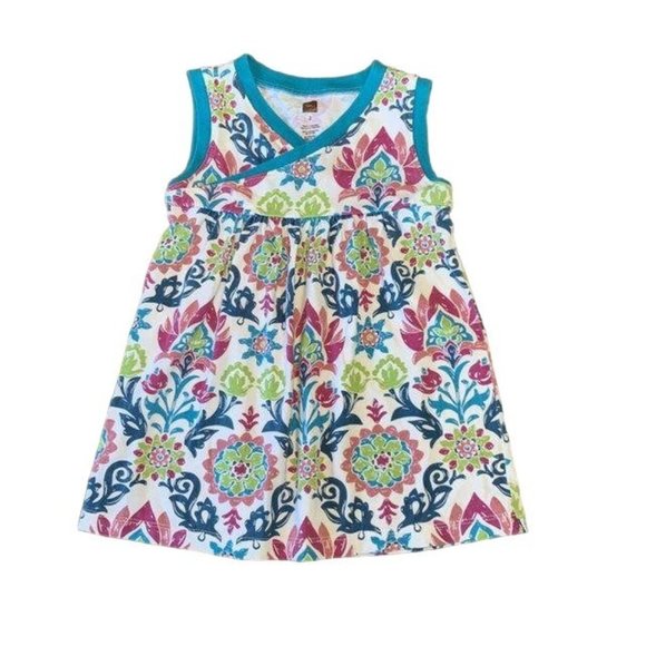 TEA COLLECTION Girls India Holi Dress 2 2T Toddler Girl Summer Wrap Neck - Picture 1 of 5